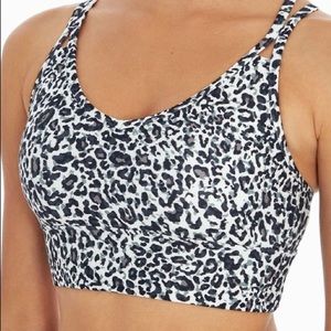 Balance Collection White Leopard Print Sports Bra